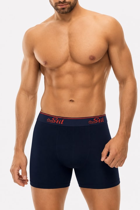 Stil Erkek Elestan Likralı Boxer Lacivert