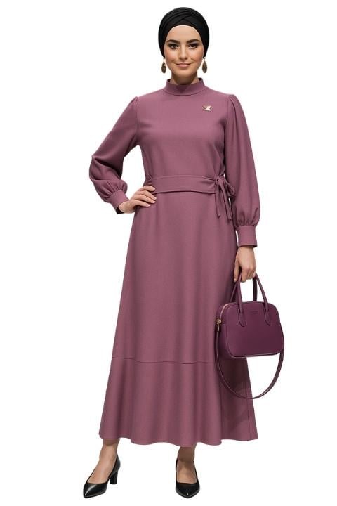 Biyeli Etek Takım-Pembe